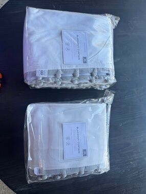 Pottery barn kids blackout pom pom curtains (2)